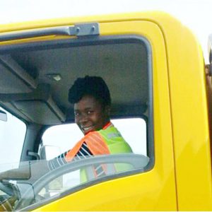 Former National Youth Service (NYS) female student appointed as a heavy duty truck driver